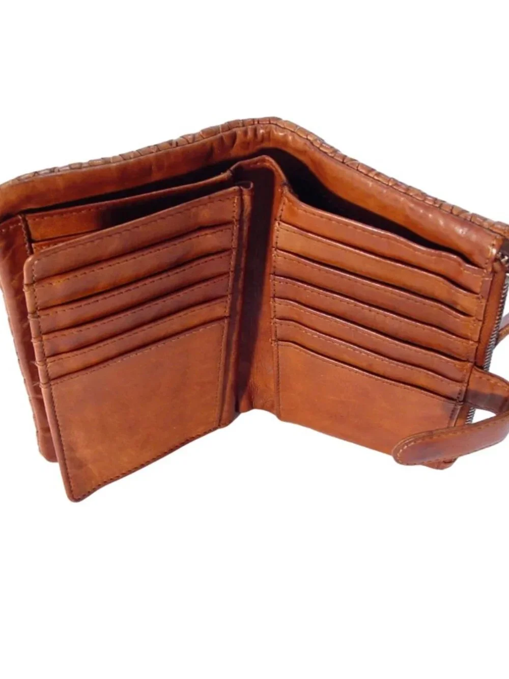 VILENCA HOLLAND Woven Leather Clutch Organizer Wallet - Picture 4 of 7